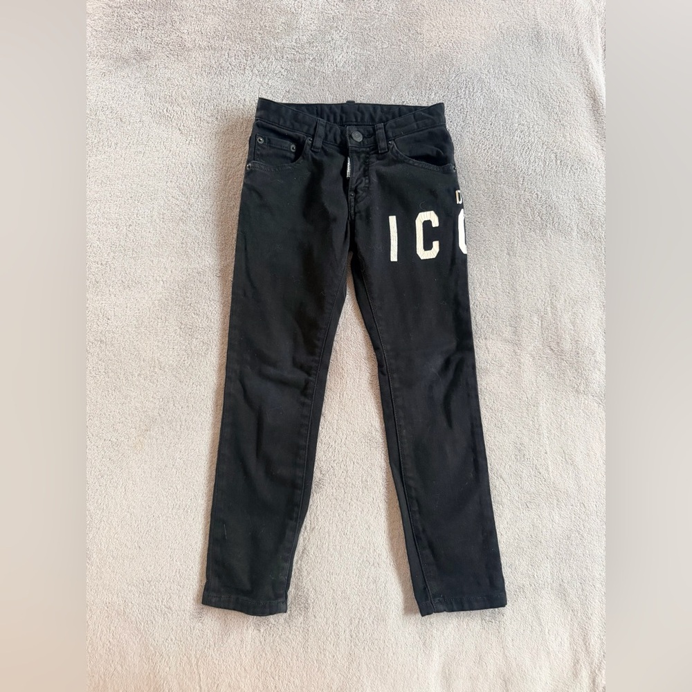 DSQUARED2 Black with White Logo Jeans Size 6